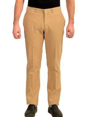 Malo Men's Beige Flat Front Dress Pants US 34 IT 50